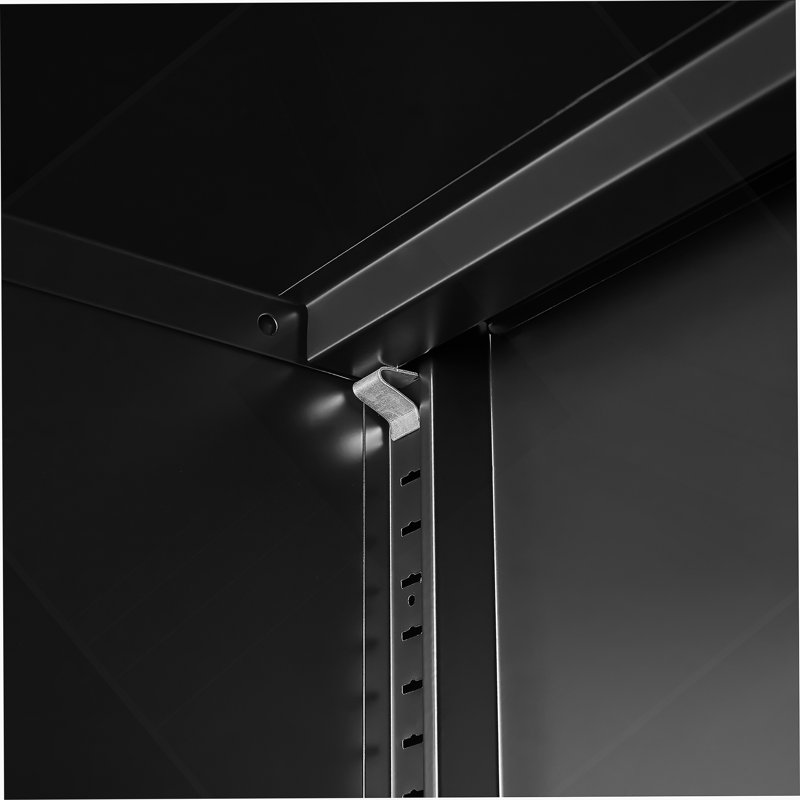 Storage Cabinet With Adjustable Shelves For Home Organization, Black