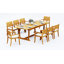 9 Pcs Grade-A Teak Wood Dining Set: 94" Double Extension Mas Rectangle Trestle Leg  Table And 8 Travota Stacking Arm Chairs #11TV2108