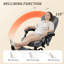 Fauteuil de bureau à 7 points de massage à vibration avec roues pivotantes, gris-643015889