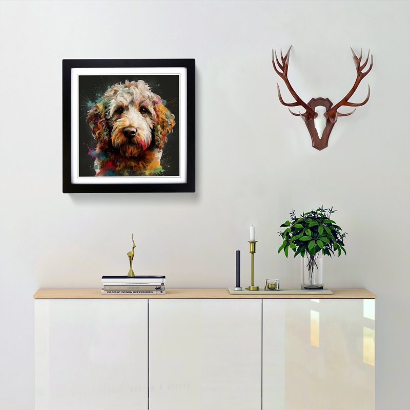 Labradoodle Conceptual Art - Framed Print, Black
