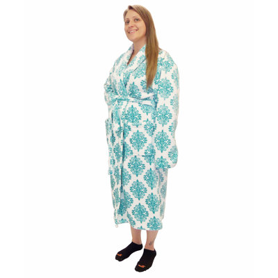 Fleece Gender Neutral Mid-Calf Bathrobe with Pockets