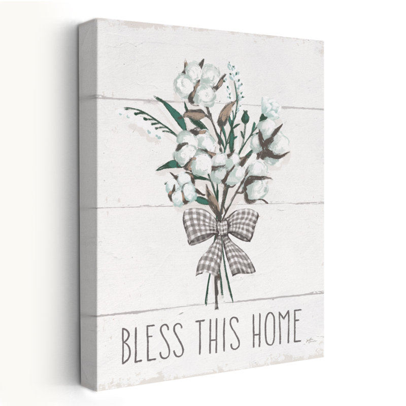 Blessed II Black Bow - Barn Board Bless Bless This Home Bouquets Art, 48" H x 32" W