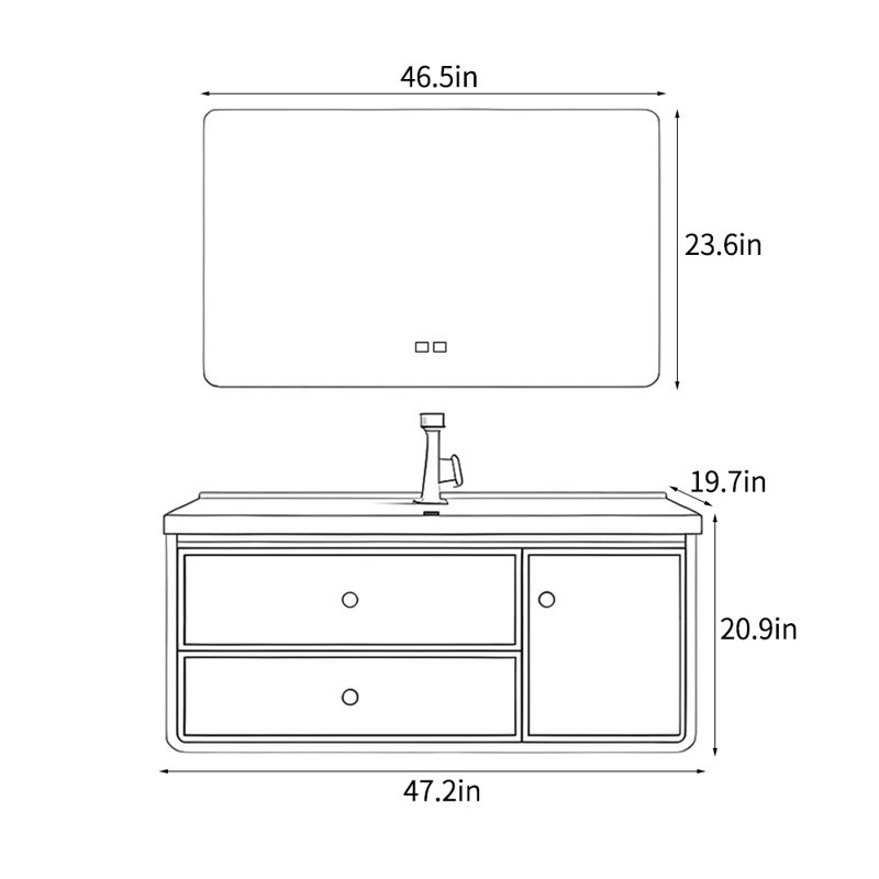Armoire de salle de bain luxueuse de style français gris clair
