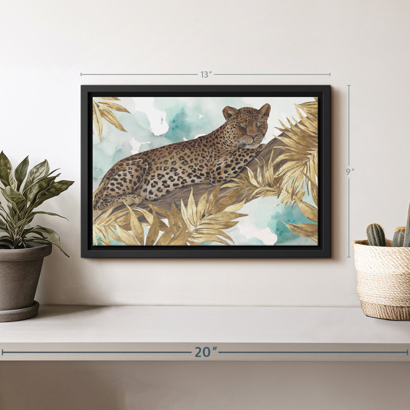 «Golden Leopard Wall Art», H 9 po x l 13 po
