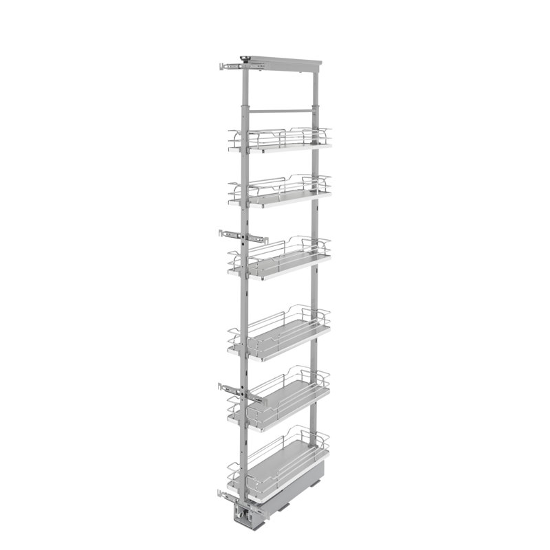 Rev-A-Shelf Adjustable Solid Surface Pantry System for Tall Pantry Cabinets, 73.62" H x 8" W x 21.7" D, Maple