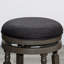 Tabouret de bar 30 po, finition gris patiné, siège en tissu gris anthracite-940702155
