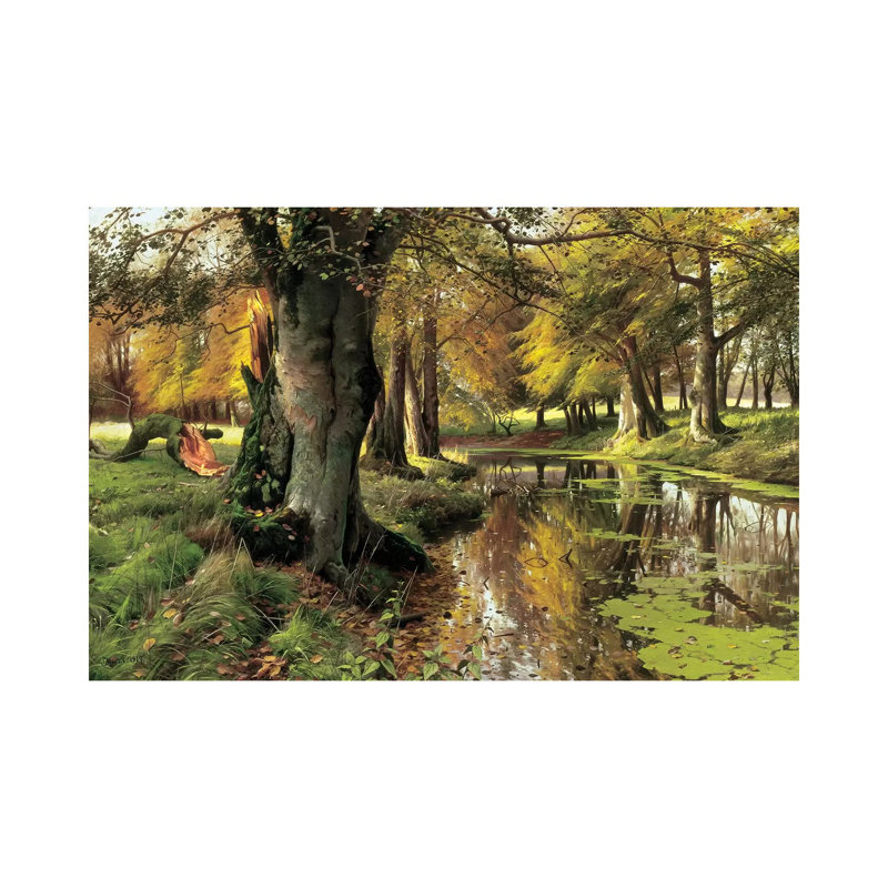 A Woodland Stream by Peder Monsted - Wrapped Canvas Print, 152.5 cm H x 101.5 cm W