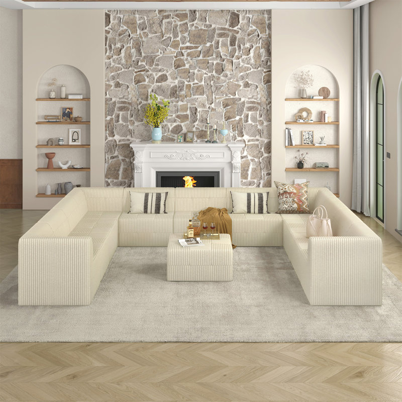 Boneless U Shape Modular Sectional Sofa