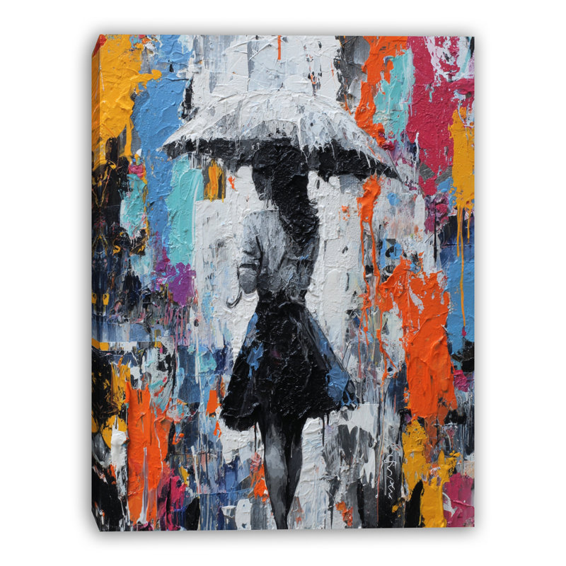 «Rainy Silhouette», art mural sur toile tendue, L 36 po x H 48 po x P 1,5 po