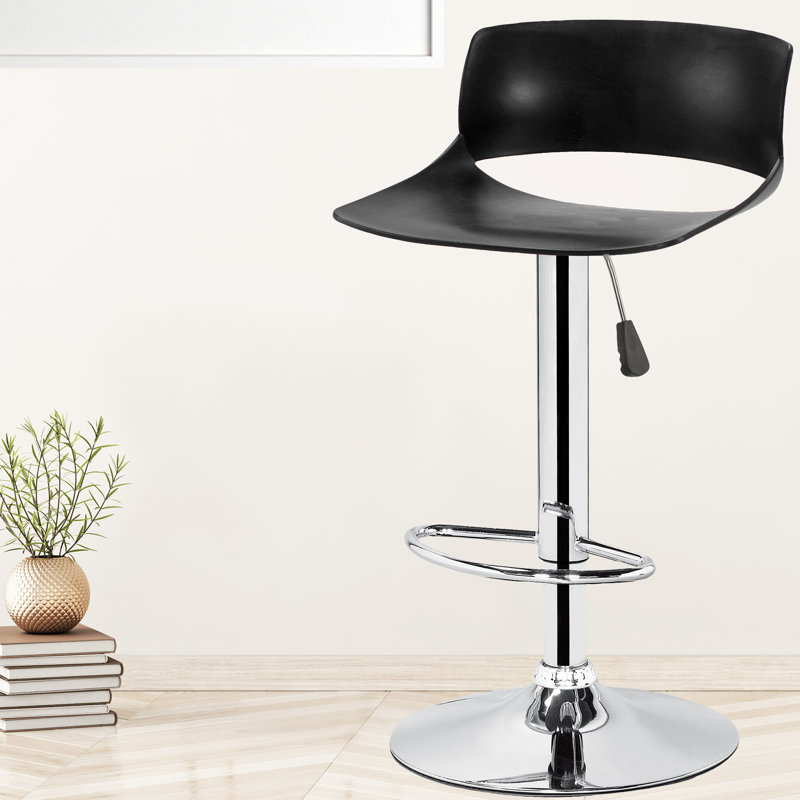 Tabouret de bar pivotant à hauteur réglable Jadene, Noir