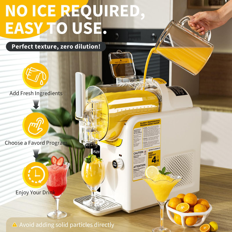 Machine à glaçons pour la maison - Machine à glaçons 88 oz sans machine à glaçons, machine à boisson glacée, 5 préréglages pour crème glacée, Slushie, Margarita, Frappés, Milkshake