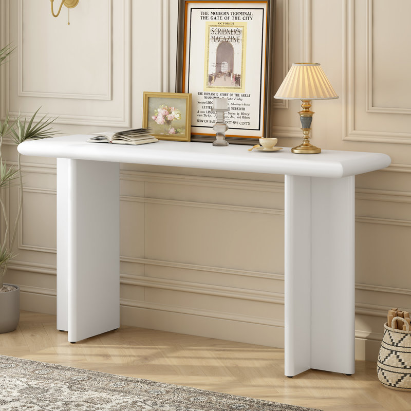 Table d'entrée moderne avec pieds en forme de L, convenant à un vestibule, un couloir, un salon, un vestibule, un couloir