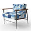 Chaise rembourrée en velours Patchwork