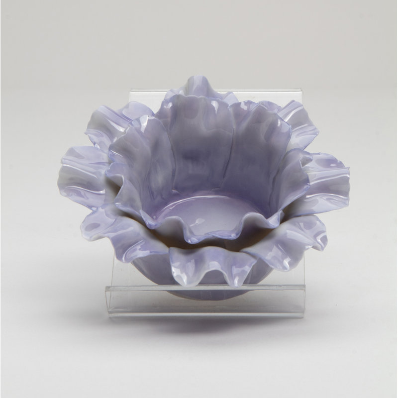 Small Purple Flower Tealight Holder- 4 1/4"D