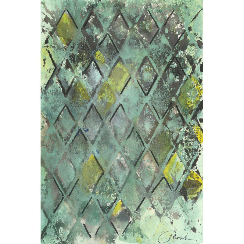 Lattice In Green II by Joyce Combs - Wrapped Canvas Art Prints, 46cm H x 30cm W