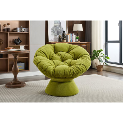 Fauteuil d'appoint pivotant, fauteuil demi-tonneau pivotant à 360 °, fauteuil Papasan pour le salon, la chambre à coucher