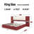 Upholstered Platform Bed with Extended Headboard and Floating Nightstand, Low Profile Bed Frame without Footboard, Red Beige, King-1402698540-1402698541