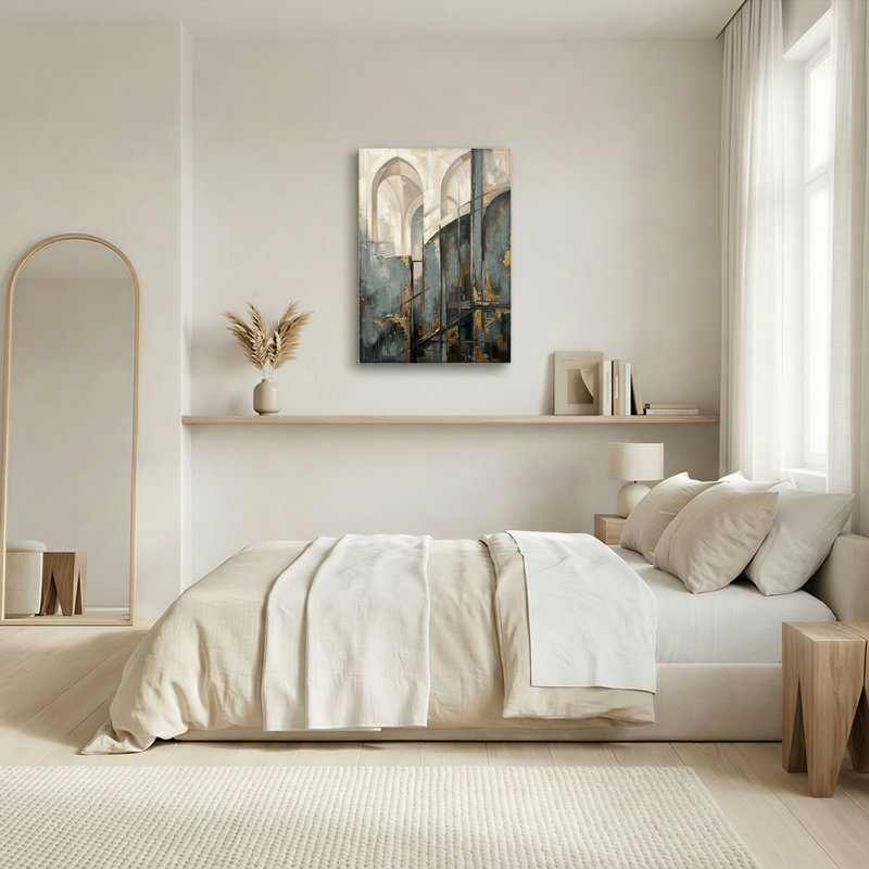 Ensemble d'une toile murale architecturale abstraite, 24"H x 16"W, Wrapped Canvas