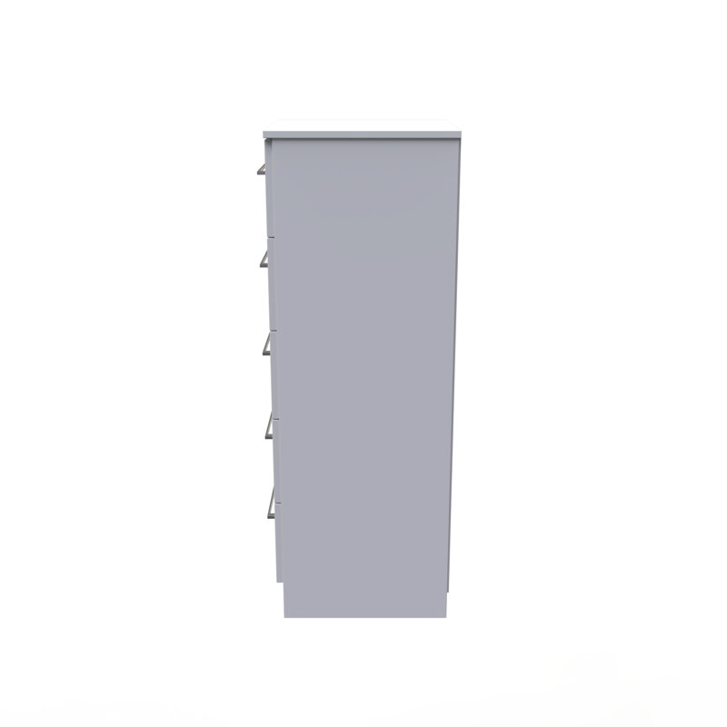 Fully Assembled Oteri 5 - Drawer Chest of Drawers, White Gloss