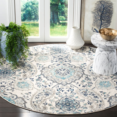 Tapis damassé crème / gris clair Christa