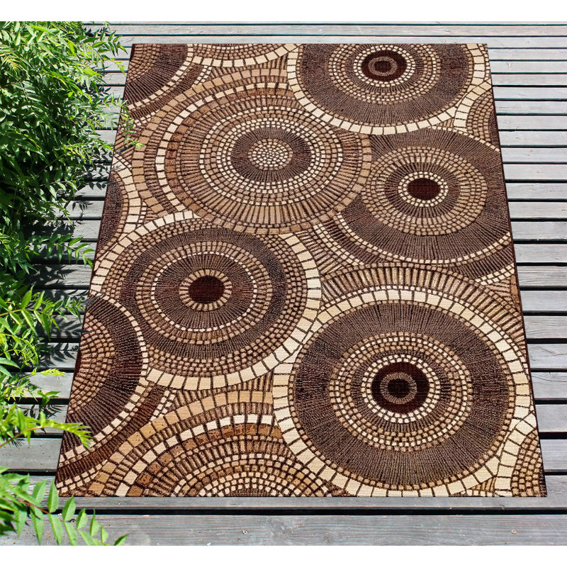 Tapis intérieur / extérieur géométrique Kowalczyk , Rectangle 4 pi 10 po x 7 pi 6 po