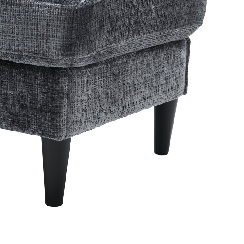 Adylynn Upholstered L-Shaped Sectional, Gray Chenille