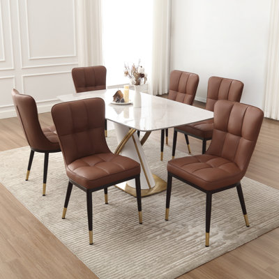 Chaise rembourrée moderne avec structure en métal