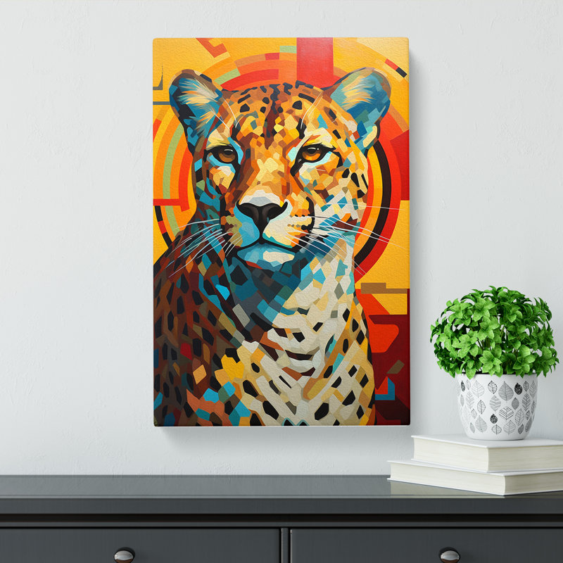 Cheetah Constructivism - No Frame Print, 60cm H x 40cm W x 3cm D