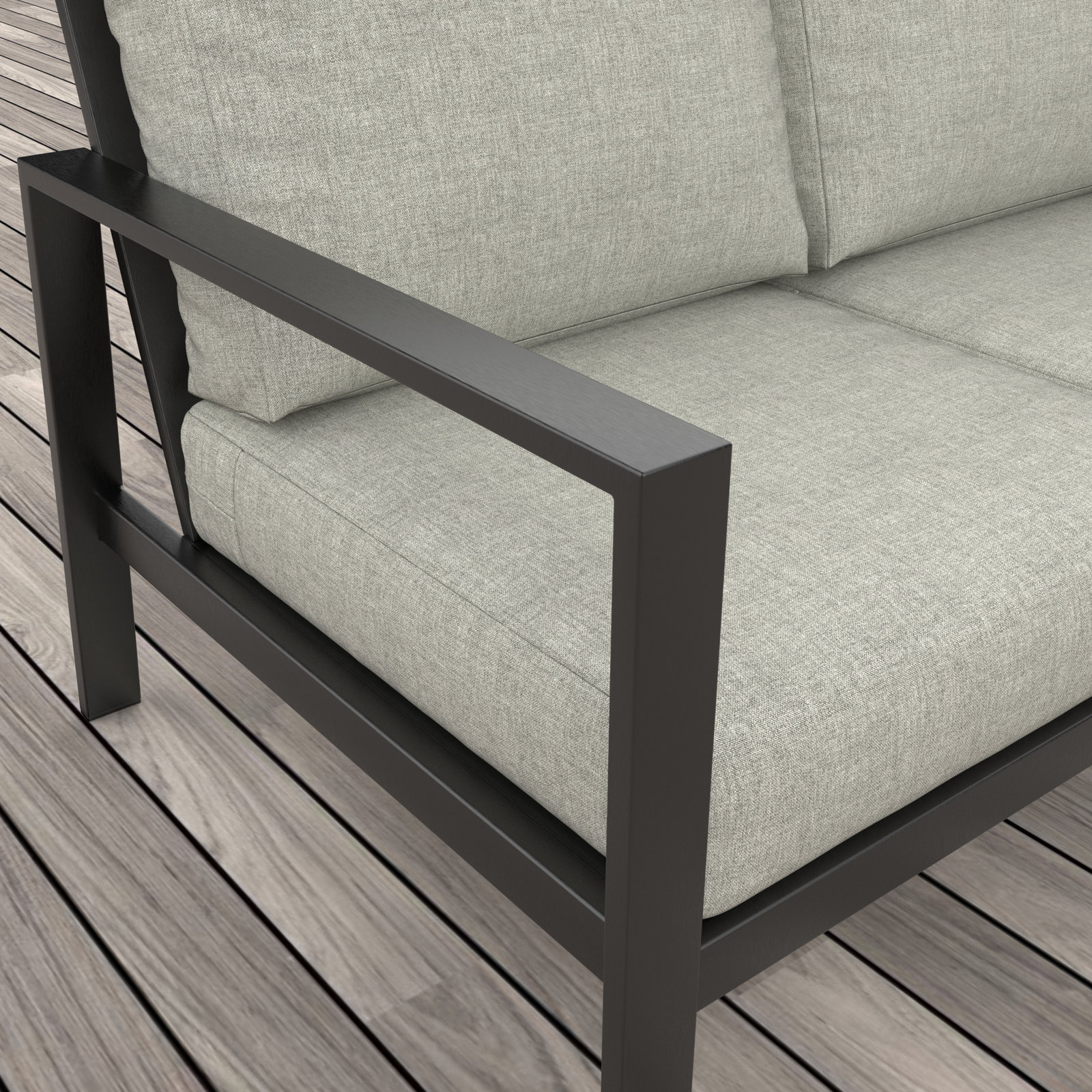 Townsend 80" Sunbrella® Patio Sofa, Canvas Granite Sunbrella® Canvas, No, None