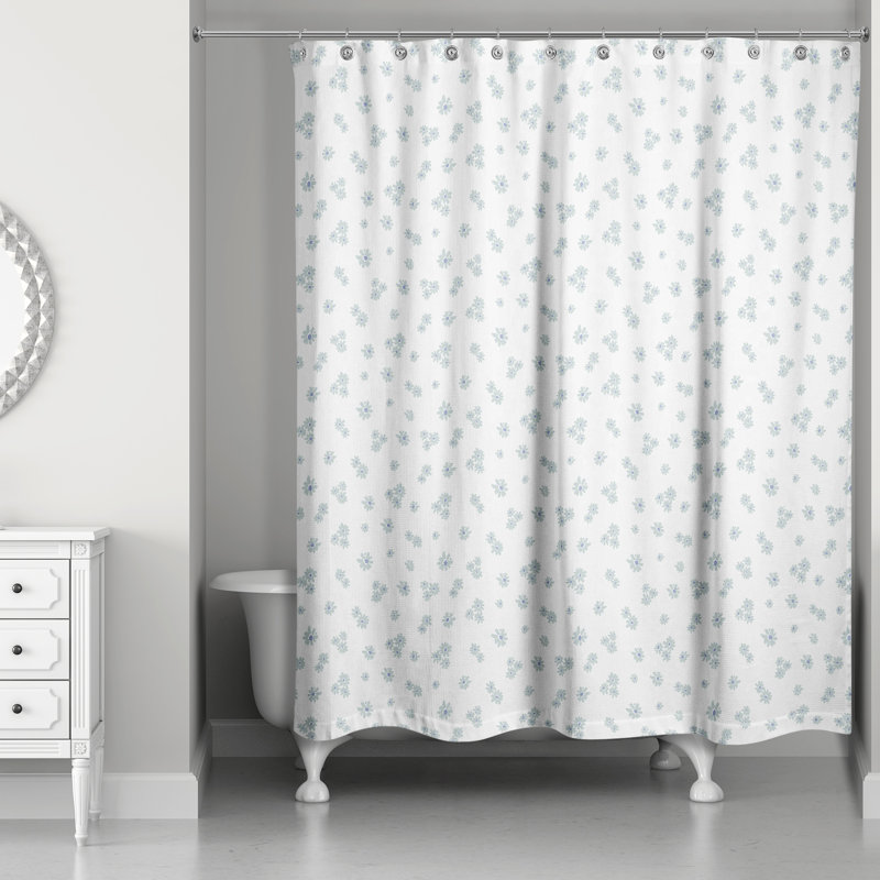 Rideau de douche simple Erdrich, Bleu