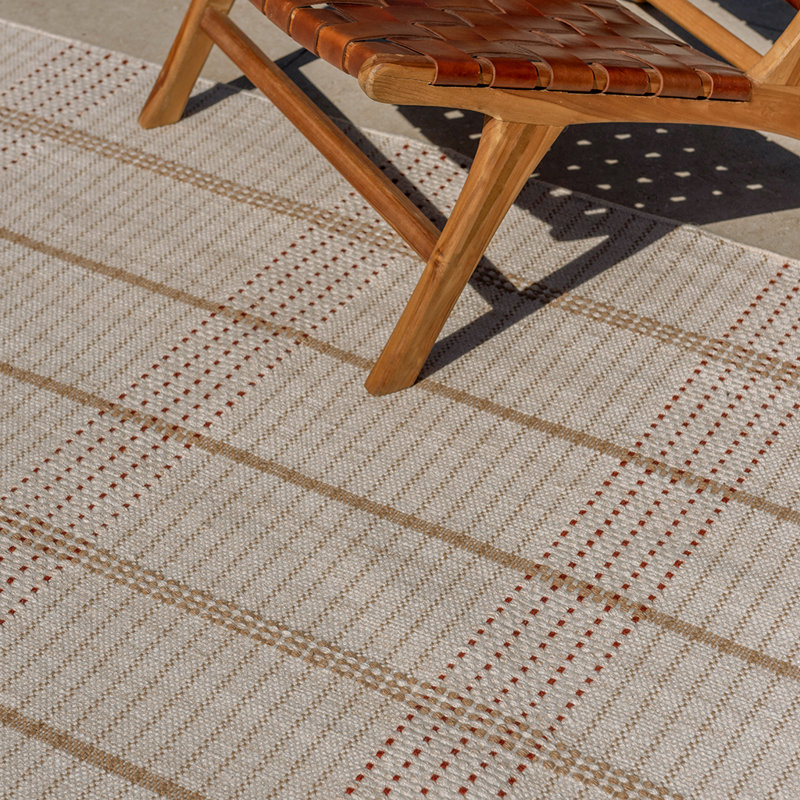 Zona Striped Area Rug in Brown/Beige/Red, Rectangle 8'2" x 11'6"