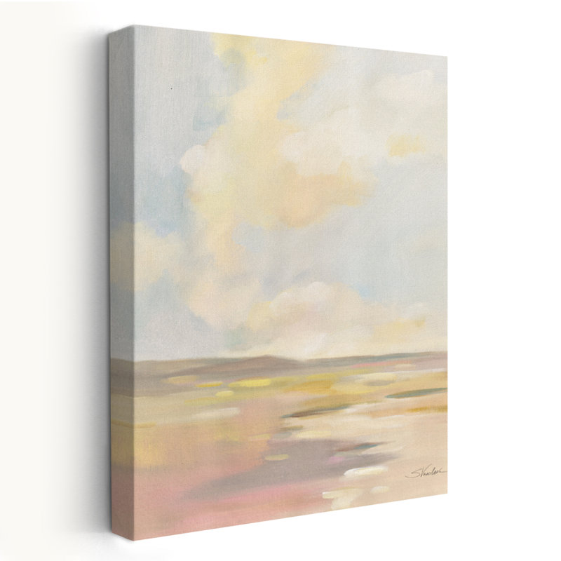Light Cloud - Abstract Blue Brown Cloud, 48" H x 32" W