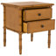 Élégante table de chevet l 23 po - commode en bois Glam Boho, détails en bambou et finition neutre-1995571668