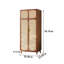 Armoire penderie en bois de frêne et rotin