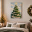 " Knitted Tree With Miniature Village Christmas " Painting-1760800761