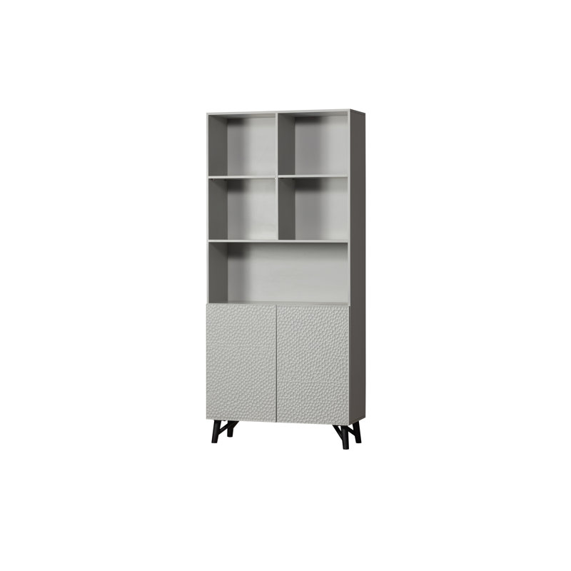 Carved 200cm H x 90cm W Wood Book Cabinet Bookcase