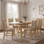 7-Piece Farmhouse Extendable Dining Table Set for 6, 48"-84" Oval Drop Leaf Table with 6 Upholstered Chairs