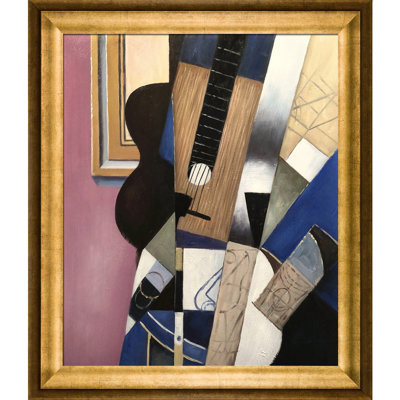«Guitare et tuyau» par Juan Gris, reproduction d'art sur toile encadrée