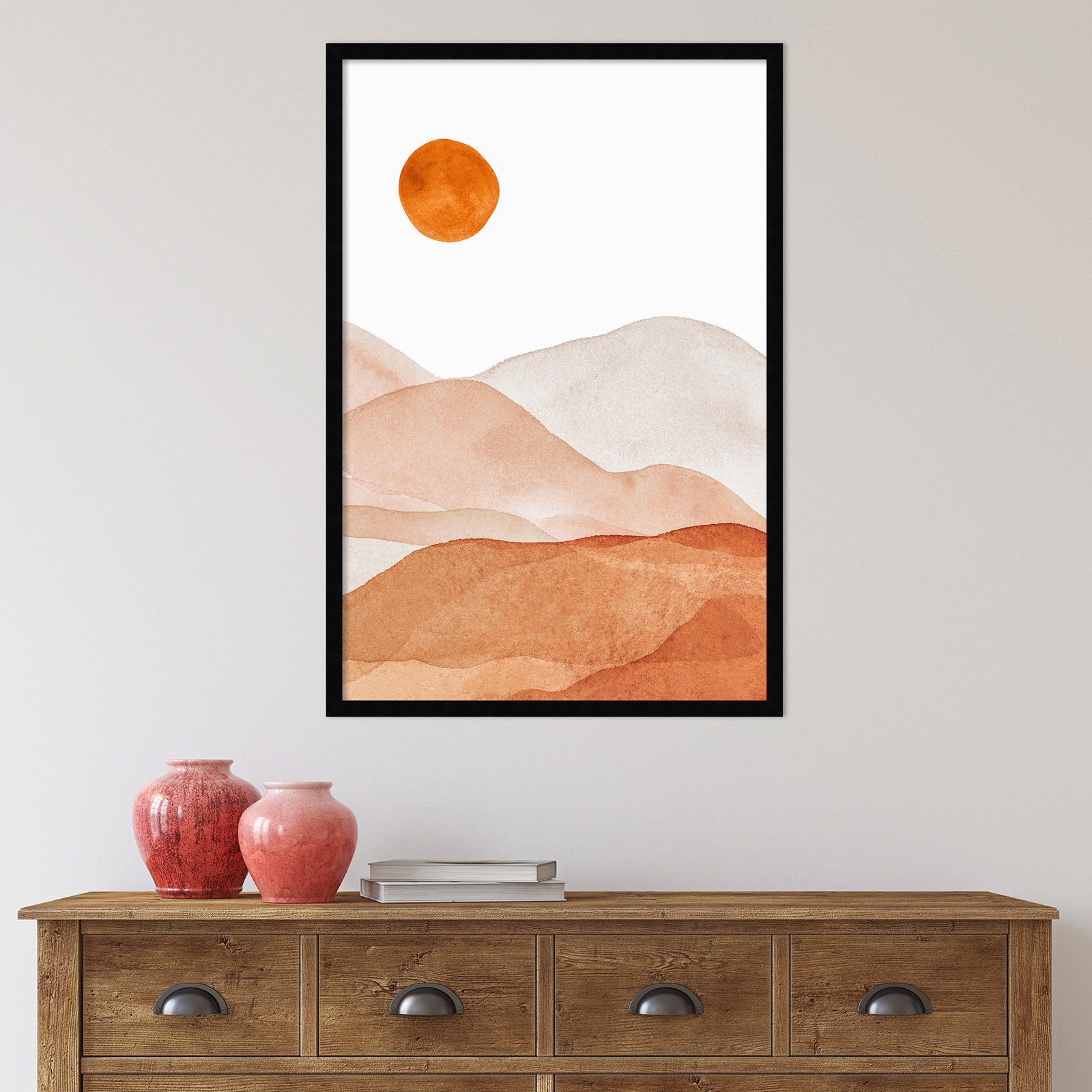 Doris "Mountain Range I" Print, 34.25" H x 23.25" W x 0.88" D, Black