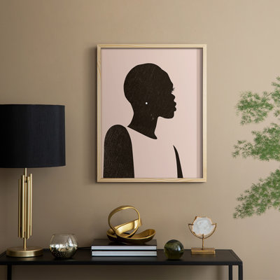 «Pink Silhouette II», reproduction encadrée - bois massif