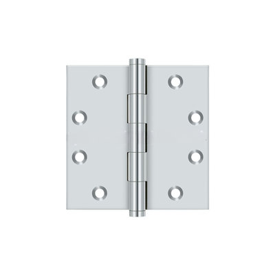 Deltana DSB4526 4-1/2" x 4-1/2" Square Hinges in Polished Chrome Pair