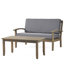 Table basse d'extérieur et en bois gris foncé, 51 po de profondeur, coussins d'eau