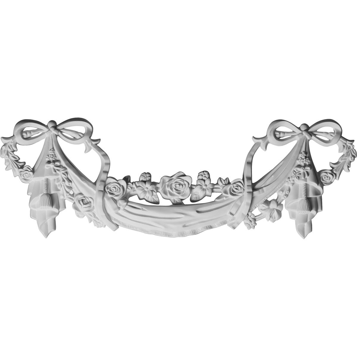 Ekena Millwork 6 1/2"H x 19"W x 1 1/8"D Bow and Flower Swag Onlay & Reviews | Wayfair