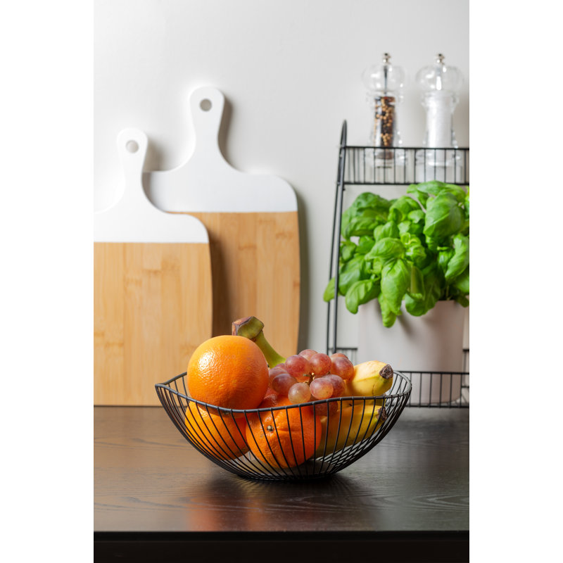 Metal Decorative Bowl, 10cm H x 25.5cm W x 1cm D, Matt Grey