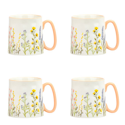 10 grandes tasses de fraises Bella Street, doux champ de fleurs