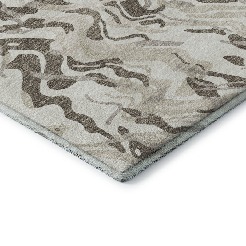 Premium Machine Washable Crumley AMF1038 Swirls Rug_AMF1038IV, Rectangulaire 8 pi x 10 pi
