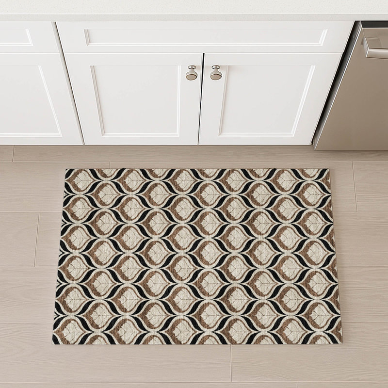 Machine Washable Indoor/Outdoor Jourdan ACN2379 Geometric Rug, Rectangle 1'8" x 2'6"