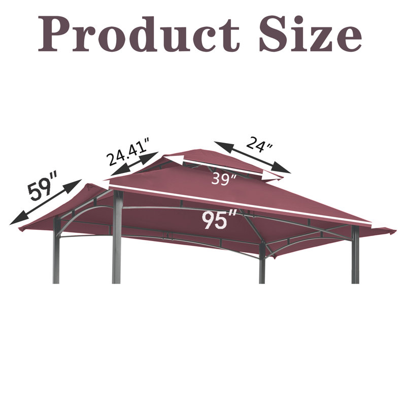 Pabin Inc Polyester Replacement Canopy for Gazebo, Red