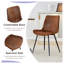 Ensemble de table de salle à manger extensible 6 pièces avec chaises en daim brun - Ensemble de meubles de cuisine convertibles ronds à ovales