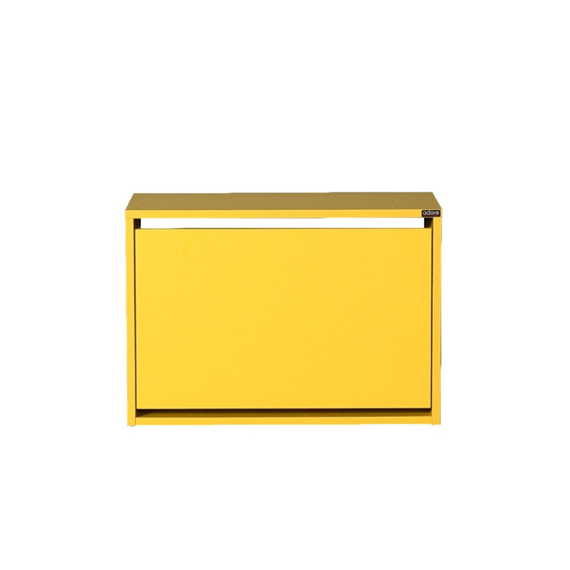 Baneen 8 Pair Shoe Storage Cabinet, Yellow